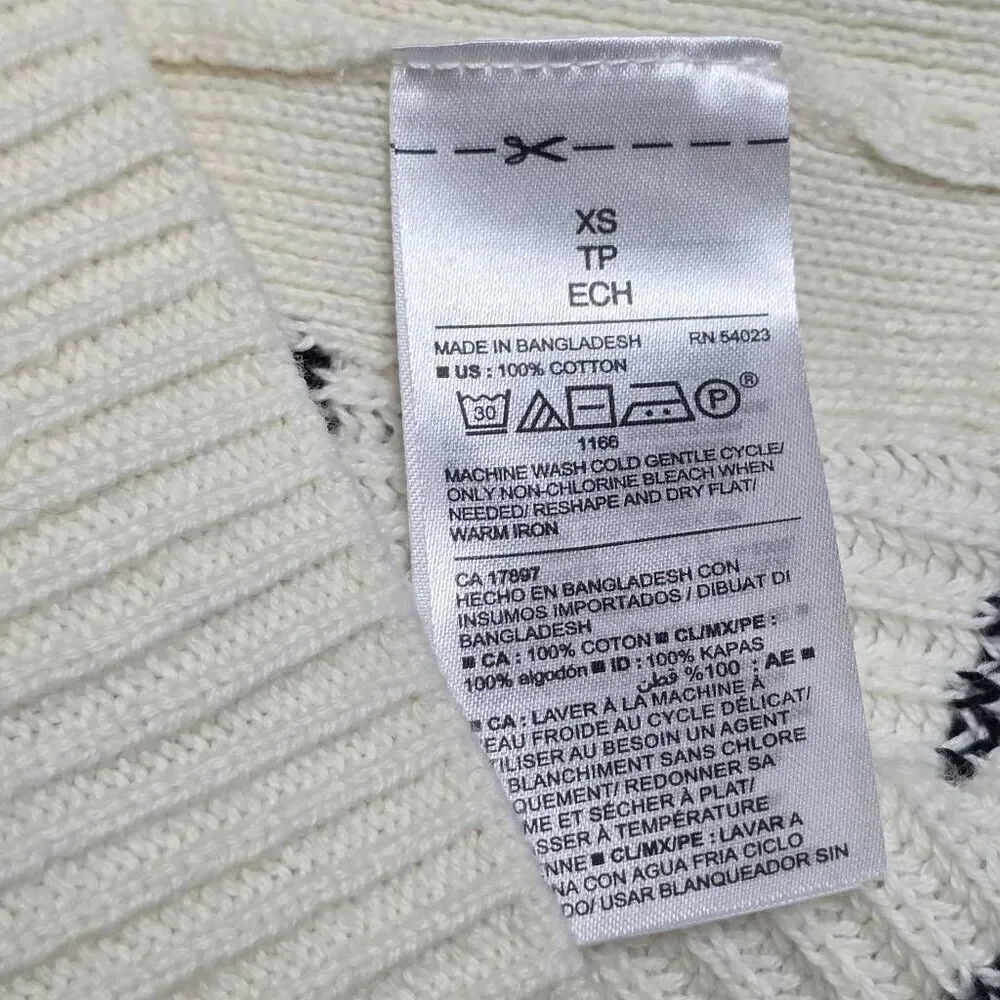Old Navy Ribbed Striped Sweater Tank Top XS Cotton